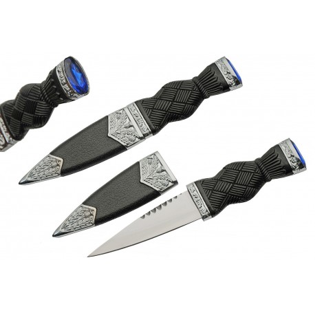 Lot de 3 Couteau Dague Scottish Dirk Sheffield Sgian Dubh Acier Inox Manche Abs Etui Abs CN211545BL - Livraison Gratuite