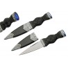 Lot de 3 Couteau Dague Scottish Dirk Sheffield Sgian Dubh Acier Inox Manche Abs Etui Abs CN211545BL - Livraison Gratuite