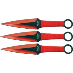 Set de 6 Couteaux de Lancer Kunai Thrower Set Red Acier Inox Etui Nylon CN211537RDX2 - Livraison Gratuite