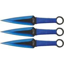 Set de 6 Couteaux de Lancer Kunai Thrower Set Blue Acier Inox Etui Nylon CN211537BLX2 - Livraison Gratuite