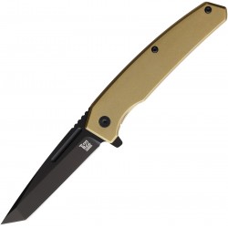 Couteau Ontario Ti 22 Equinox Bronze Lame Tanto Acier S35VN Manche Titane Framelock Clip ON9805 - Livraison Gratuite