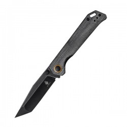 Couteau Kizer Begleiter 2 Grey Manche Micarta Lame Acier 154CM Tanto Button Lock Clip KIV44582TC1 - Livraison Gratuite