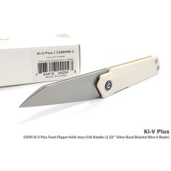 Couteau CIVIVI Ki-V Plus Ivory Manche G10 Lame Acier Nitro-V IKBS Linerlock Clip CIVC20005B2 - Livraison Gratuite