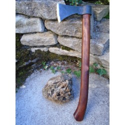 Hache Tomahawk Indien Shoshone Lame Acier Carbone Manche Bois Fabrication Artisanale PA242603 - Livraison Gratuite