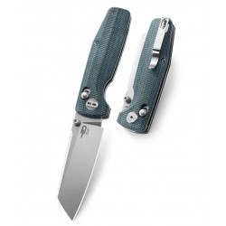 Couteau Bestech Slasher Blue Manche Micarta Lame Acier D2 IKBS Axis Lock Clip BTKG43C1 - Livraison Gratuite