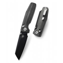 Couteau Bestech Slasher Black Manche Micarta Lame Acier D2 IKBS Axis Lock Clip BTKG43A2 - Livraison Gratuite