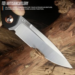 Couteau ArtisanCutlery Sirius Black Manche G10 Lame Acier AR-RPM9 IKBS Linerlock Clip ATZ1849PBK - Livraison Gratuite