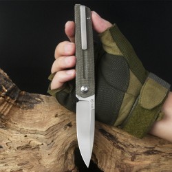 Couteau ArtisanCutlery Sirius Green Manche Micarta Lame Acier S35VN IKBS Linerlock Clip ATZ1849PODG - Livraison Gratuite