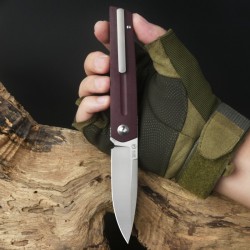 Couteau ArtisanCutlery Sirius Burgandy Manche Micarta Lame Acier S35VN IKBS Linerlock Clip ATZ1849PDRC - Livraison Gratuite