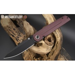 Couteau ArtisanCutlery Sirius Burgandy Manche Micarta Lame Acier S35VN Black IKBS Clip ATZ1849PBDRC - Livraison Gratuite