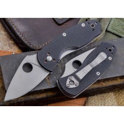 Couteau Spyderco Ambitious Lame Acier 8Cr13MoV Manche FRN Linerlock Clip SC148PBK - Livraison Gratuite