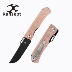 Couteau Kansept Reedus Brown Manche Micarta Lame Acier 154CM Manche Micarta Linerlock Clip KT1041A5 - Livraison Gratuite