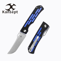 Couteau Kansept Reedus Black &Blue Manche G10 Lame Acier 154CM Manche G10 Linerlock Clip KT1041A4 - Livraison Gratuite