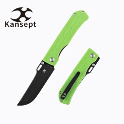 Couteau Kansept Reedus Green Manche G10 Lame Acier 154CM Manche G10 Linerlock Clip KT1041A1 - Livraison Gratuite