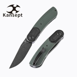 Couteau Kansept Reverie Green Manche G10/Titane Lame S35VN IKBS Framelock Clip K2025A6 - Livraison Gratuite