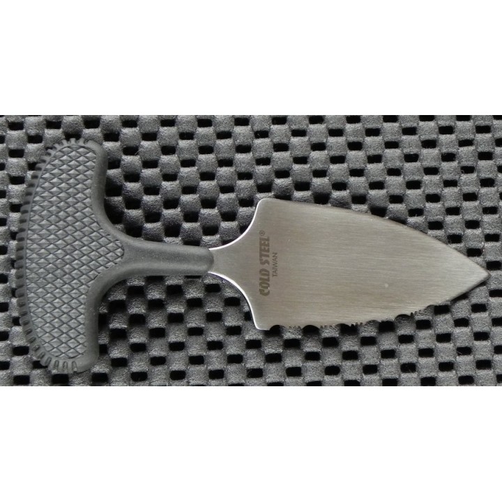 Couteau Push Dagger Cold Steel Best Pal 50/50 Acier AUS-8 Serrated Manche Black long Kray-Ex CS43XLS - Livraison Gratuite