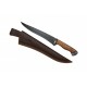 Couteau De Pêcheur à Lever les Filets Lame Acier Carbone 1095 Manche Chêne Etui Cuir BNB24115 - Livraison Gratuite