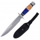 Couteau Bowie Rough Ryder Resine/Wood Lame Acier 440 Manche Résine & Bois Etui Nylon RR2240 - Livraison Gratuite