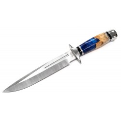 Couteau Bowie Rough Ryder Resine/Wood Lame Acier 440 Manche Résine & Bois Etui Nylon RR2240 - Livraison Gratuite