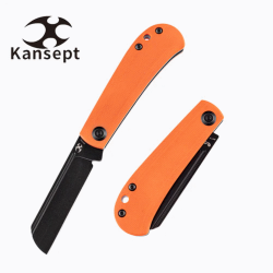 Couteau Kansept Bevy Orange Manche G10 Lame Sheepfoot Acier 154CM Slip Joint KT2026F6 - Livraison Gratuite