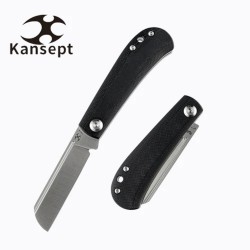 Couteau Kansept Bevy Black Manche G10 Lame Sheepfoot Acier 154CM Slip Joint KT2026F1 - Livraison Gratuite