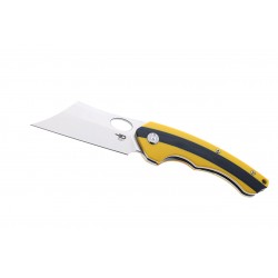 Couteau Bestech Skirmish Yellow/Black Manche G-10 Lame Cleaver Acier D2 IKBS Linerlock Clip BTKG44B - Livraison Gratuite