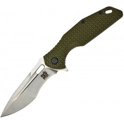 Couteau SKIF Knives Defender Olive Manche G10 Lame Acier 9Cr18MoV IKBS Framelock Clip SKF423SEG - Livraison Gratuite
