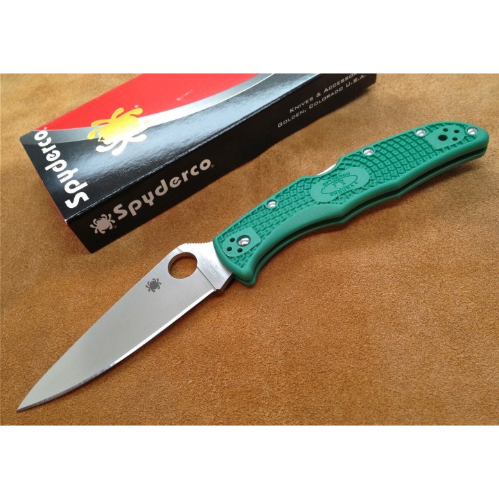 Couteau Spyderco Endura 4 Green Acier VG-10 Manche FRN Made In Japan SC10FPGR - Livraison Gratuite  
