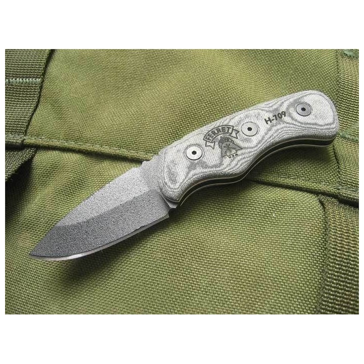 Couteau de Cou Tops Ferret Lame Acier 1095 Manche Micarta Etui Kydex Tops Knives Made In USA TPFBHP01 - Livraison Gratuite