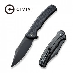 Couteau CIVIVI Sinisys Black Lame Acier 14C28N Manche G10/Acier IKBS Framelock Clip CIVC200391 - Livraison Gratuite