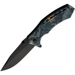 Couteau ElitEdge Camo A/O Lame Acier Inox Manche ABS Camo Linerlock Clip EE10A32GC - Livraison Gratuite