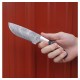 Couteau Damas 256 Couches Skinner BucknBear Manche Corne & Bois de Cerf Etui Cuir BNB15246 - Livraison Gratuite