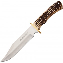 Couteau Winchester Bowie Manche Façon Stag Lame Acier Inox Etui Nylon WN6220060W - Livraison Gratuite