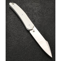 Couteau CMB Kisame White Lame Acier 14C28N Satin Manche G10 Etui Cuir CMBFB01A - Livraison Gratuite