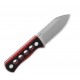 Couteau de Cou QSP Canary Black/Red Lame Acier 14C28N Manche G10 Etui Kydex QS141B1 - Livraison Gratuite