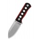Couteau de Cou QSP Canary Black/Red Lame Acier 14C28N Manche G10 Etui Kydex QS141B1 - Livraison Gratuite