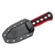 Couteau de Cou QSP Canary Black/Red Lame Acier 14C28N Manche G10 Etui Kydex QS141B1 - Livraison Gratuite