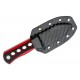 Couteau de Cou QSP Canary Black/Red Lame Acier 14C28N Manche G10 Etui Kydex QS141B1 - Livraison Gratuite