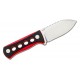 Couteau de Cou QSP Canary Black/Red Lame Acier 14C28N Manche G10 Etui Kydex QS141B1 - Livraison Gratuite