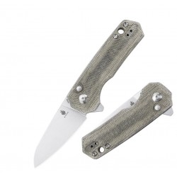 Couteau Kizer Lieb Green Manche Micarta Lame Acier 154CM IKBS Button Lock Clip KIV3541C1 - Livraison Gratuite