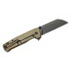 Couteau QSP Penguin Plus Bronze Lame Acier CPM-20CV Manche Titane IKBS Framelock Clip QS130XLB - Livraison Gratuite