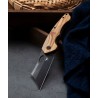 Couteau Bestech Skirmish Olivewood Manche Bois Lame Cleaver Acier 154CM IKBS Linerlock Clip BTKL06C - Livraison Gratuite