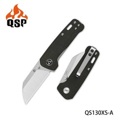 Couteau QSP Mini Penguin Brown Lame Acier 14C28N Manche Micarta IKBS Linerlock Clip QS130XSA - Livraison Gratuite