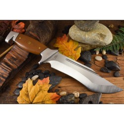 Couteau Bowie Rough Ryder Brown Manche G10 Lame Acier 440 Etui Nylon RR2317 - Livraison Gratuite