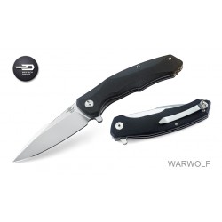 Couteau Bestech Warwolf Black Lame Acier D2 Two-Tone Manche G10 IKBS Linerlock Clip BTKG04A2 - Livraison Gratuite