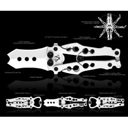 Couteau Butterlfy Mantis Bottleneck Lame Acier 400 Manche Acier 400 Latch-Lock Clip MANBK3A - Livraison Gratuite