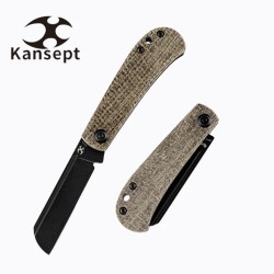 Couteau Kansept Bevy Brown Manche Micarta Lame Sheepfoot Acier 154CM Slip Joint KT2026F3 - Livraison Gratuite