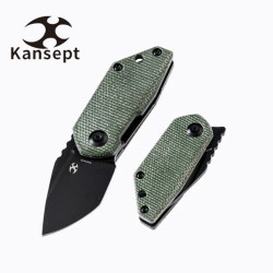 Couteau Kansept Rio Green Lame Acier M390 Blackwash Manche Micarta Linerlock K3044A2 - Livraison Gratuite