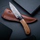 Couteau BuckNBear Utility Hunter Lame Acier Damas 256 Couches Manche Bois Etui Cuir BNB142107 - Livraison Gratuite