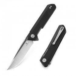 Couteau Bestech Bestechman Dundee Black Lame Acier D2 Manche G10 IKBS Linerlock Clip BTKMK01D - Livraison Gratuite